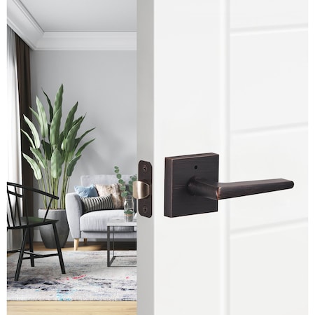 Sure-Loc Hardware Sure-Loc Hardware Basel Square Privacy Lever, Reversible Handing, Vintage Bronze BS102-SQ 11P